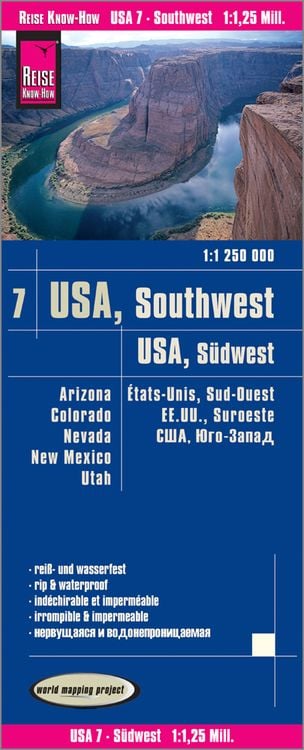 Produktbild: Reise Know-How Landkarte USA 07, Südwest (1:1.250.000) : Arizona, Colorado, Nevada, Utah, New Mexico