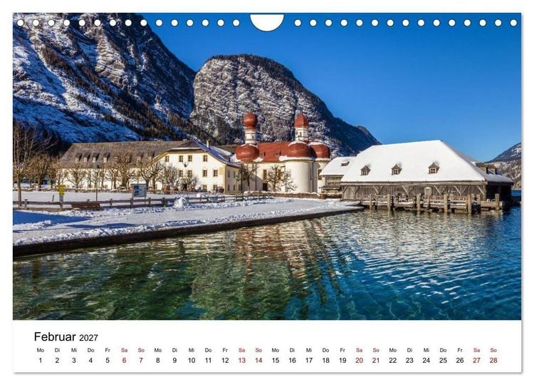 Produktbild: Bayerische Seen - Wo die Berge das Wasser ber&uuml;hren (Wandkalender 2027 DIN A4 quer), CALVENDO Monatskalender
