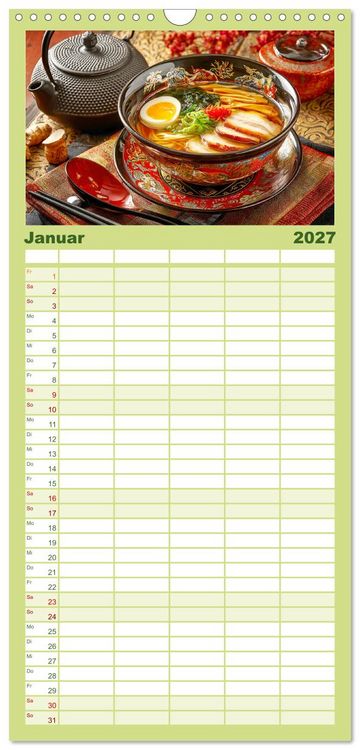 Produktbild: Familienplaner 2027 - Genussmomente. Streifzug durch die japanische K&uuml;che mit 5 Spalten (Wandkalender, 21 x 45 cm) CALVENDO