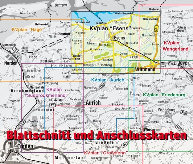 Produktbild: Esens, KVplan, Radkarte/Freizeitkarte/Stadtplan, 1:25.000 / 1:15.000 / 1:5.000