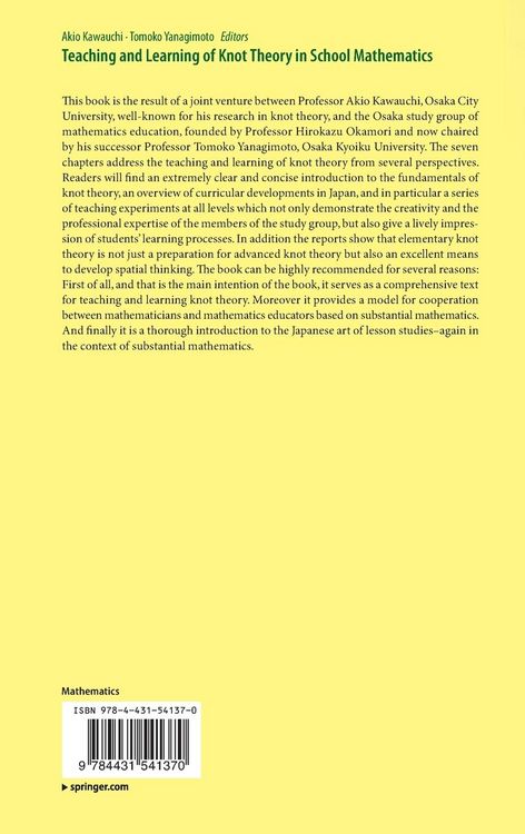 Produktbild: Teaching and Learning of Knot Theory in School Mathematics