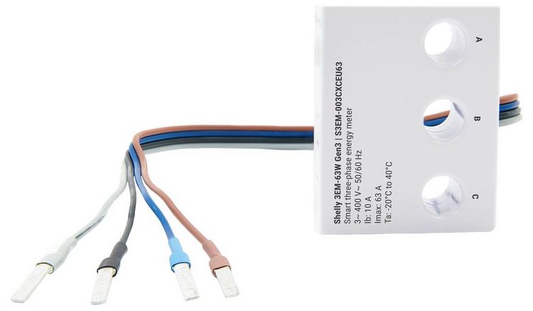 Produktbild: Shelly 3EM-63W Gen3 Stromz&auml;hler