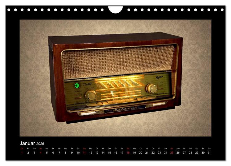Produktbild: Dampfradios - Antike Radios mit Charme und Patina (Wandkalender 2026 DIN A4 quer), CALVENDO Monatskalender