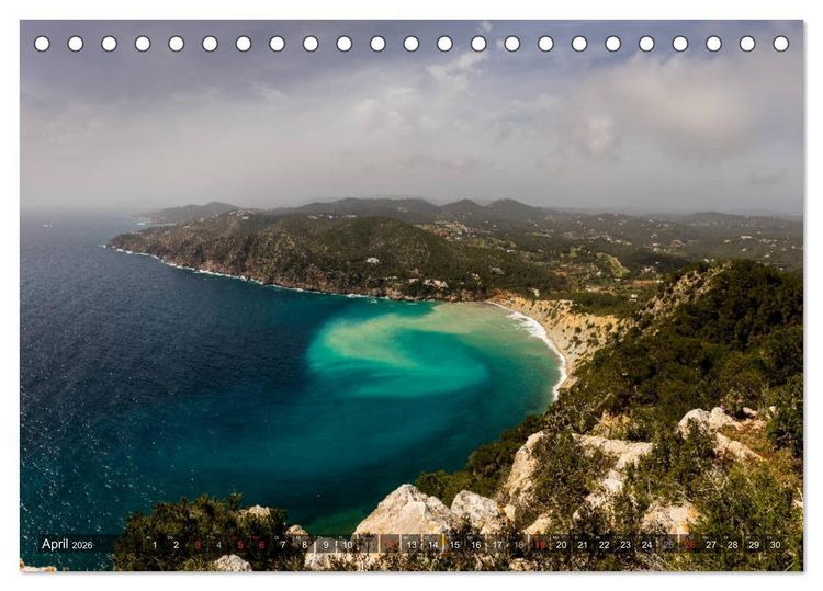 Produktbild: Ibiza K&uuml;ste, Buchten und Str&auml;nde (Tischkalender 2026 DIN A5 quer), CALVENDO Monatskalender