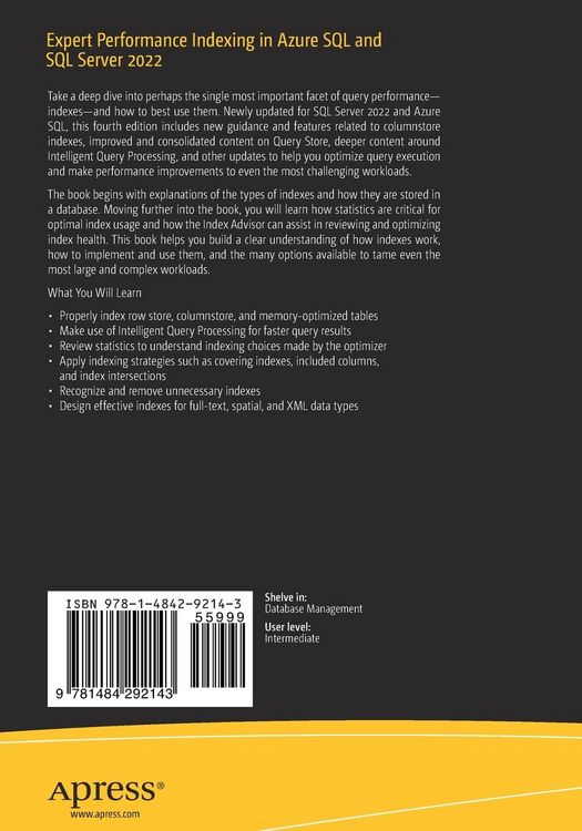 Produktbild: Expert Performance Indexing in Azure SQL and SQL Server 2022