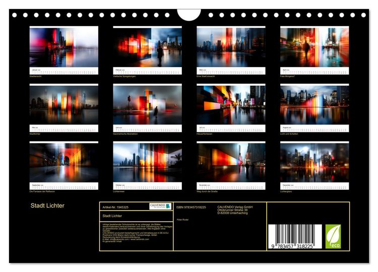 Produktbild: Stadt Lichter (Wandkalender 2026 DIN A4 quer), CALVENDO Monatskalender