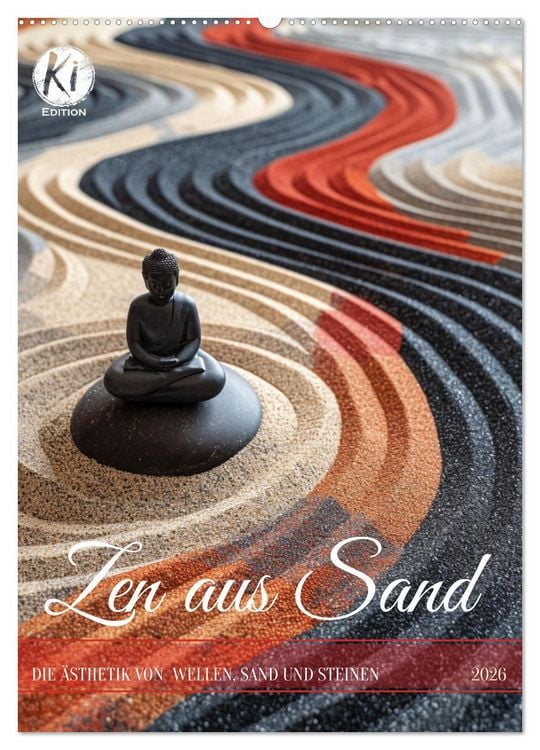 Produktbild: Zen aus Sand (Wandkalender 2026 DIN A2 hoch), CALVENDO Monatskalender