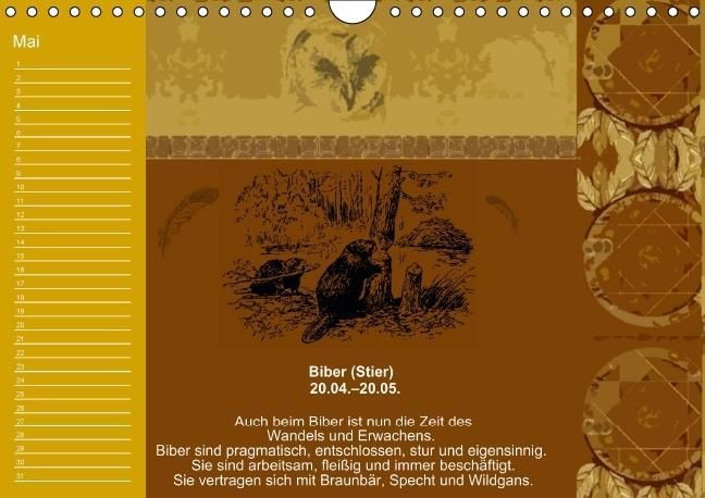Produktbild: Indianisches Horoskop / Geburtstagskalender (Wandkalender immerw&auml;hrend DIN A4 quer)