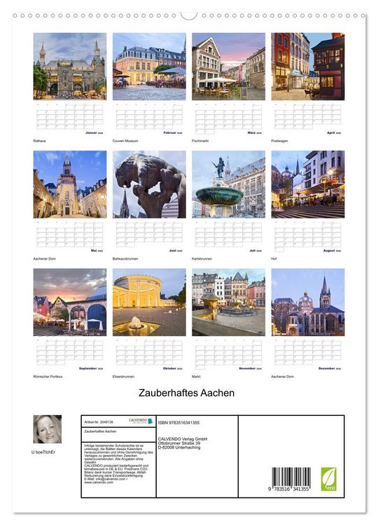 Produktbild: Zauberhaftes Aachen (hochwertiger Premium Wandkalender 2026 DIN A2 hoch), Kunstdruck in Hochglanz