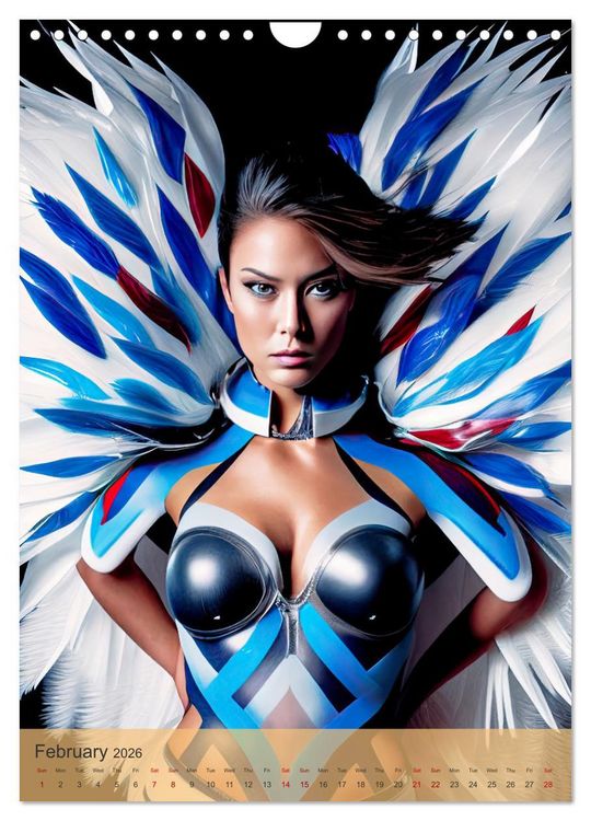 Produktbild: American beauties in a feather style (Wall Calendar 2026 DIN A4 portrait), CALVENDO 12 Month Wall Calendar