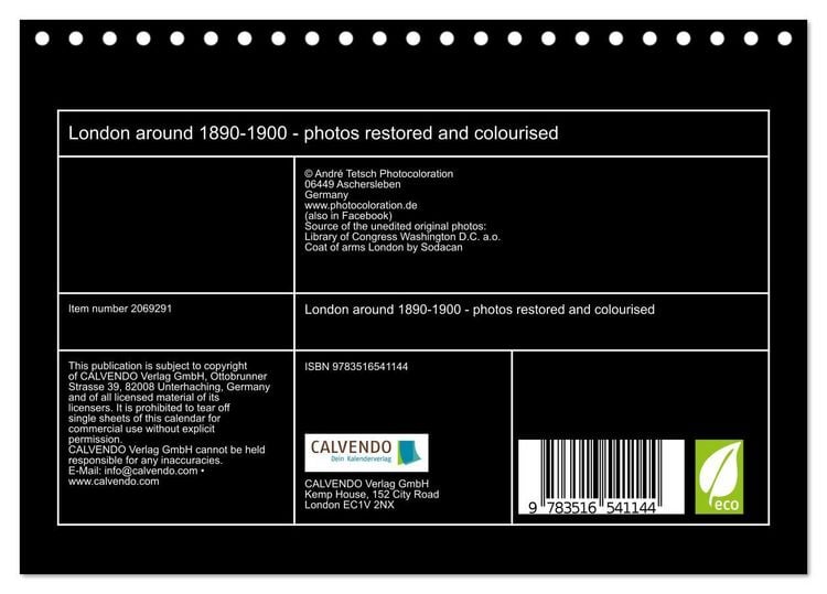 Produktbild: London around 1890-1900 - photos restored and colourised (Desk Calendar 2026 DIN A5 landscape), CALVENDO 12 Month DeskCalendar