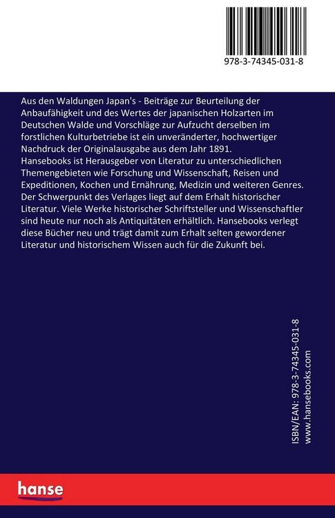 Produktbild: Aus den Waldungen Japan's