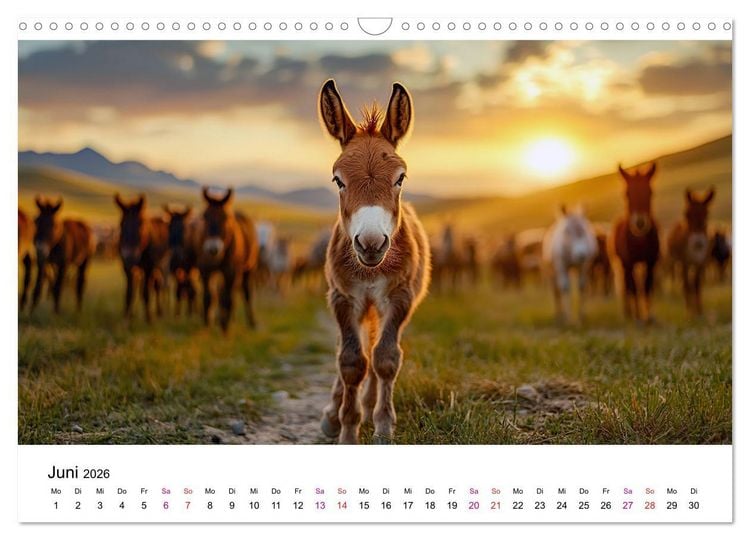 Produktbild: Esel - neugierige Typen (Wandkalender 2026 DIN A3 quer), CALVENDO Monatskalender