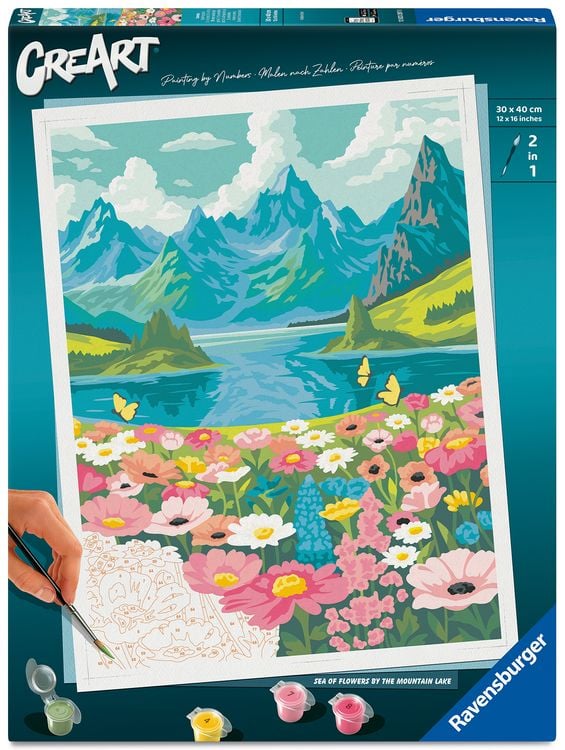 Produktbild: CreArt, Malen nach Zahlen Adults Premium - Blumenmeer am Bergsee