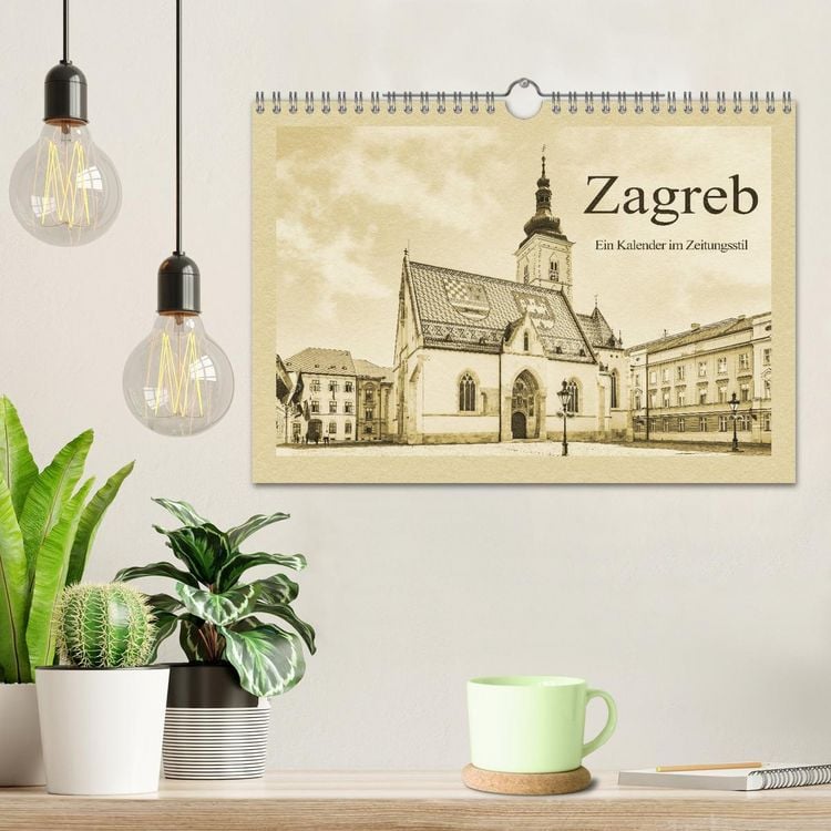 Produktbild: Zagreb &ndash; Ein Kalender im Zeitungsstil (Wandkalender 2026 DIN A4 quer), CALVENDO Monatskalender