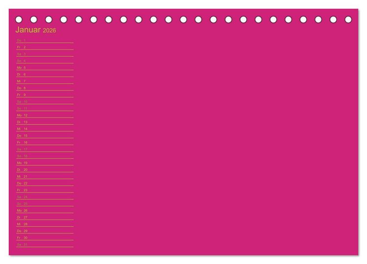Produktbild: Bastel-Geburtstagskalender pink / Geburtstagskalender (Tischkalender 2026 DIN A5 quer), CALVENDO Monatskalender