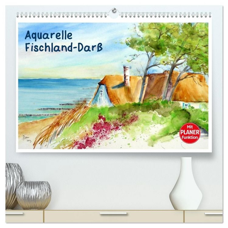 Produktbild: Aquarelle - Fischland-Dar&szlig; (hochwertiger Premium Wandkalender 2026 DIN A2 quer), Kunstdruck in Hochglanz
