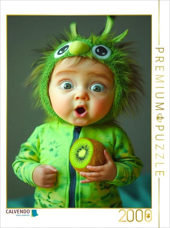 Produktbild: CALVENDO Puzzle Ein Motiv aus dem Kalender Babys in Bestform - Lustige Fr&uuml;chtchen | 2000 Teile Lege-Gr&ouml;&szlig;e 90x67cm Foto-Puzzle f&uuml;r gl&uuml;ckliche Stunden