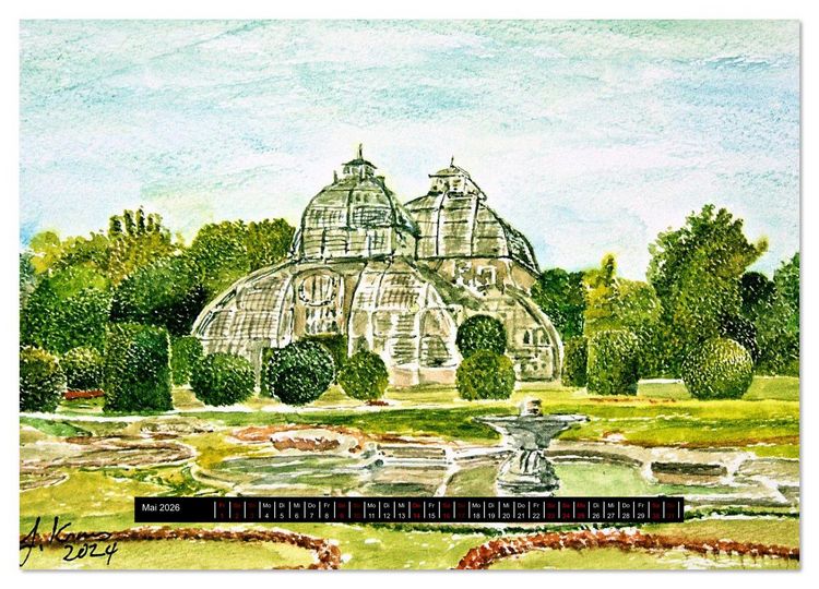 Produktbild: Wien in stillen Aquarellen (Wandkalender 2026 DIN A2 quer), CALVENDO Monatskalender
