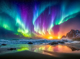 Produktbild: CALVENDO Puzzle T&auml;nzelnde Lichter &uuml;ber vereistem Meer | 2000 Teile Lege-Gr&ouml;&szlig;e 90x67cm Foto-Puzzle f&uuml;r gl&uuml;ckliche Stunden