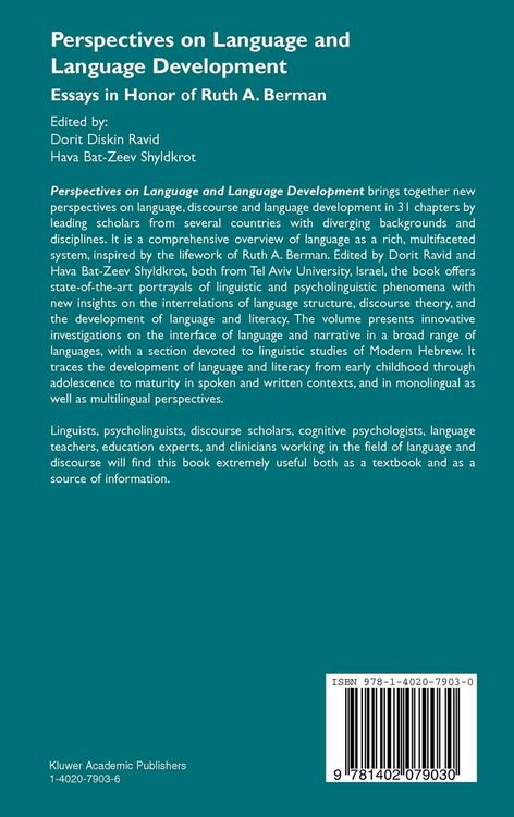 Produktbild: Perspectives on Language and Language Development