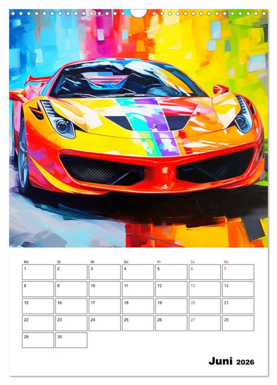Produktbild: Sportauto Paintings (Wandkalender 2026 DIN A3 hoch), CALVENDO Monatskalender