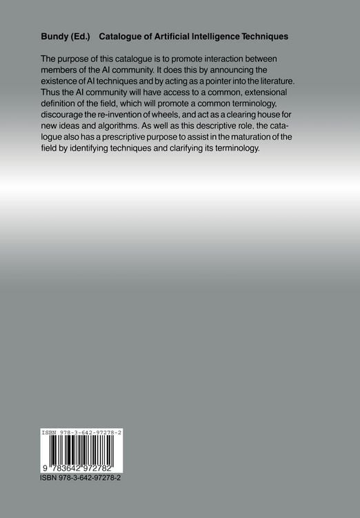 Produktbild: Catalogue of Artificial Intelligence Techniques