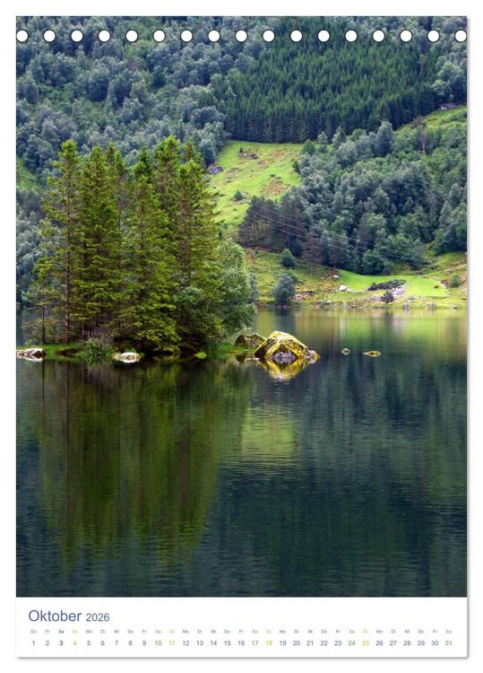 Produktbild: Norwegen - Unterwegs im Fjordland (Tischkalender 2026 DIN A5 hoch), CALVENDO Monatskalender