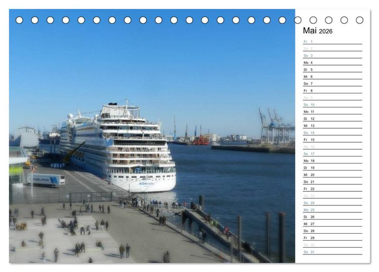 Produktbild: Hafen Hamburg (Tischkalender 2026 DIN A5 quer), CALVENDO Monatskalender