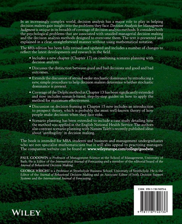 Produktbild: Decision Analysis for Management Judgment 5e