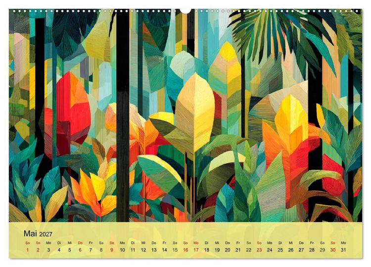 Produktbild: Leuchtender Urwald. Dschungel zwischen Form und Wildnis (hochwertiger Premium Wandkalender 2027 DIN A2 quer), Kunstdruck in Hochglanz
