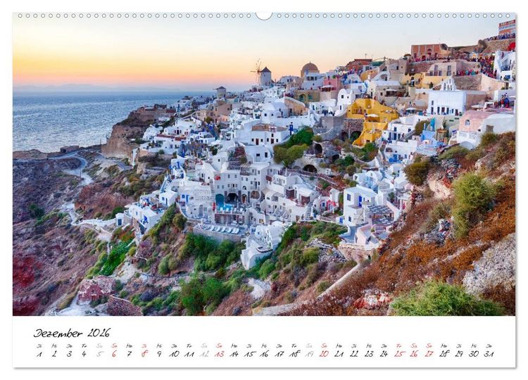 Produktbild: Santorini - Fotogene Sch&ouml;nheit (hochwertiger Premium Wandkalender 2026 DIN A2 quer), Kunstdruck in Hochglanz