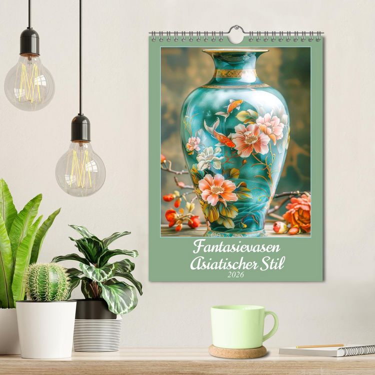 Produktbild: Fantasievasen - Asiatischer Stil (Wandkalender 2026 DIN A4 hoch), CALVENDO Monatskalender