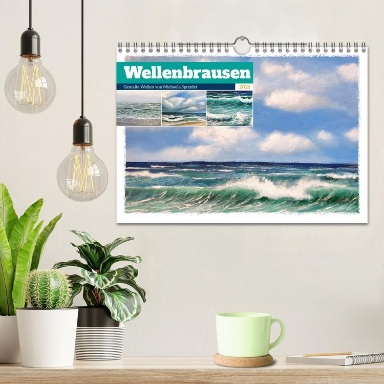 Produktbild: Wellenbrausen - Gemalte Wellen von Michaela Spreider (Wandkalender 2026 DIN A4 quer), CALVENDO Monatskalender