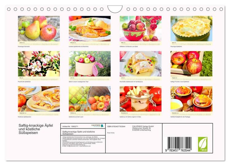 Produktbild: Saftig-knackige &Auml;pfel und k&ouml;stliche S&uuml;&szlig;speisen (Wandkalender 2026 DIN A4 quer), CALVENDO Monatskalender