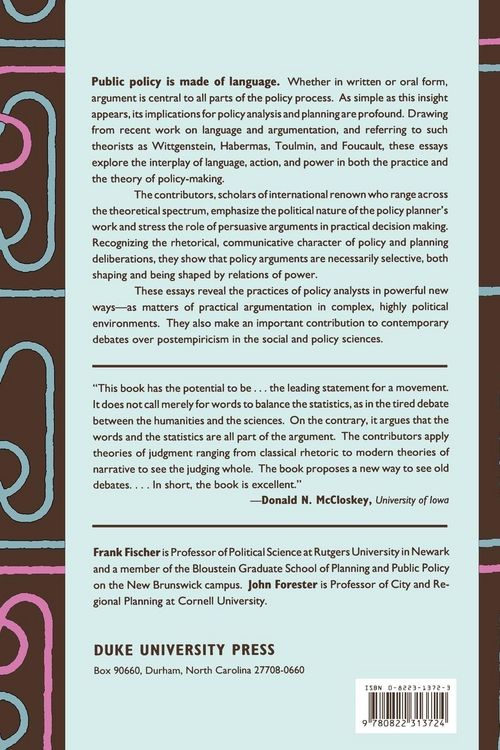 Produktbild: The Argumentative Turn in Policy Analysis and Planning