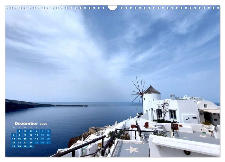 Produktbild: SANTORIN &ndash; Die atemberaubende Sch&ouml;nheit der magischen Insel (Wandkalender 2026 DIN A3 quer), CALVENDO Monatskalender