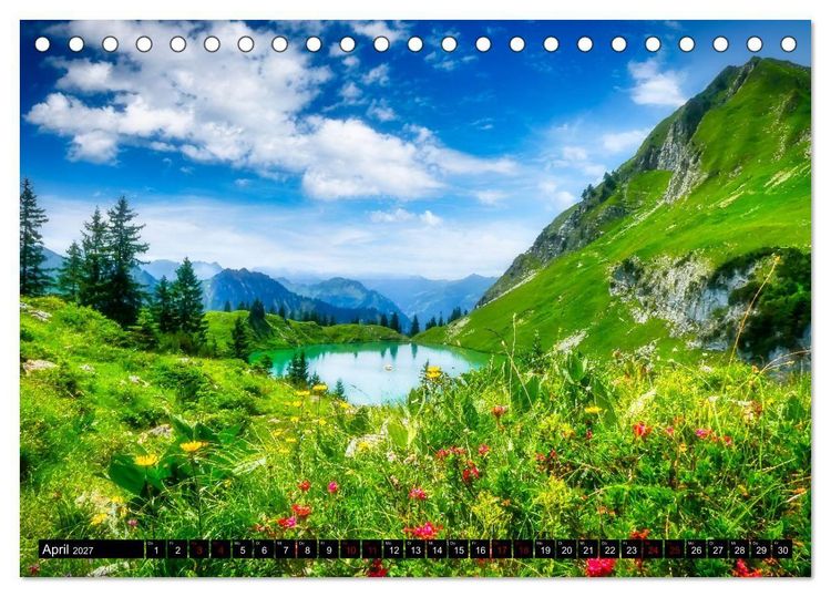 Produktbild: Oberstdorfer Bergwelt (Tischkalender 2027 DIN A5 quer), CALVENDO Monatskalender