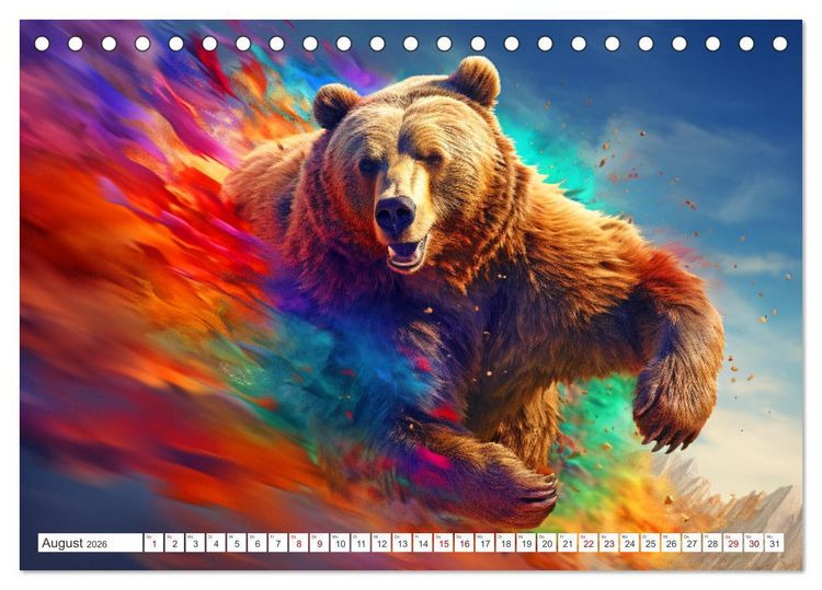 Produktbild: Farbsplash in der Tierwelt (Tischkalender 2026 DIN A5 quer), CALVENDO Monatskalender