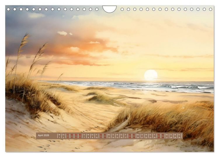 Produktbild: Urlaubszeit an der malerischen Nordseek&uuml;ste (Wandkalender 2026 DIN A4 quer), CALVENDO Monatskalender