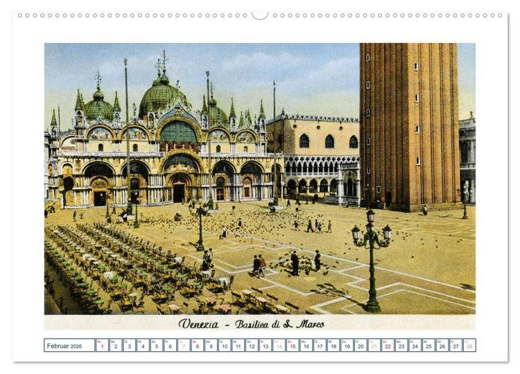 Produktbild: Erinnerungen an das alte Venedig: Historische Stiche von der Lagunenstadt (hochwertiger Premium Wandkalender 2026 DIN A2 quer), Kunstdruck in Hochglanz