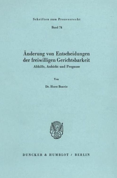 Produktbild: &Auml;nderung von Entscheidungen der freiwilligen Gerichtsbarkeit.