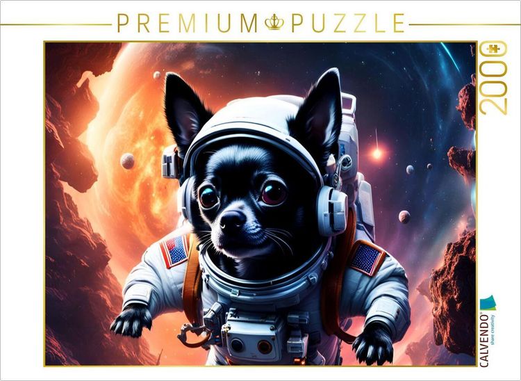 Produktbild: CALVENDO Puzzle Chihuahua Raumfahrer im Universum | 2000 Teile Lege-Gr&ouml;&szlig;e 90x67cm Foto-Puzzle f&uuml;r gl&uuml;ckliche Stunden
