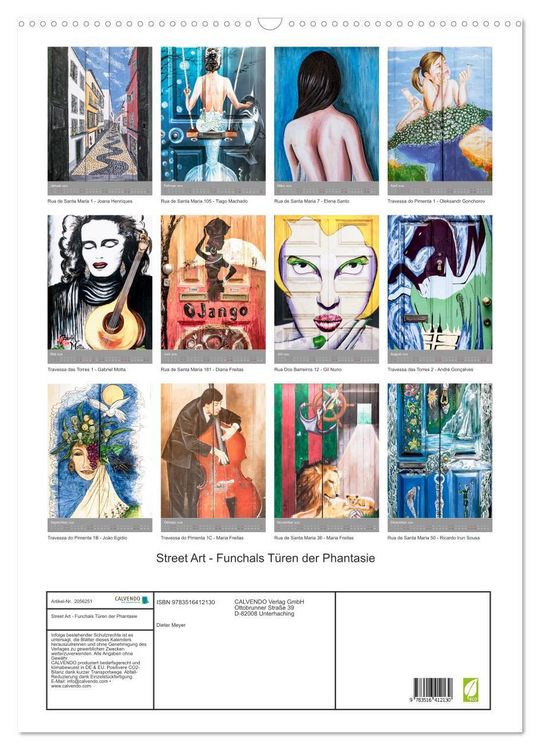 Produktbild: Street Art - Funchals T&uuml;ren der Phantasie (Wandkalender 2026 DIN A2 hoch), CALVENDO Monatskalender