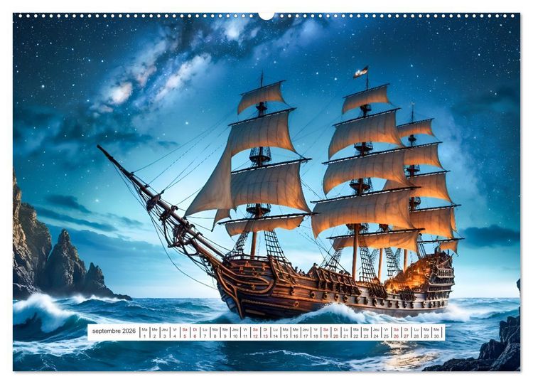 Produktbild: Les voiles et la mer (Calendrier mural 2026 DIN A2 vertical), CALVENDO calendrier mensuel