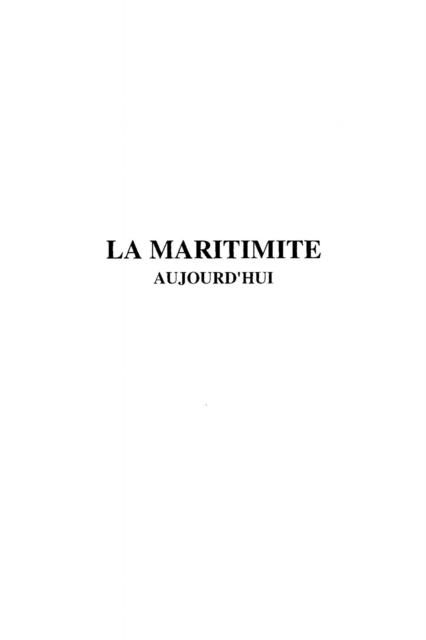 Produktbild: La maritimite aujourd'hui