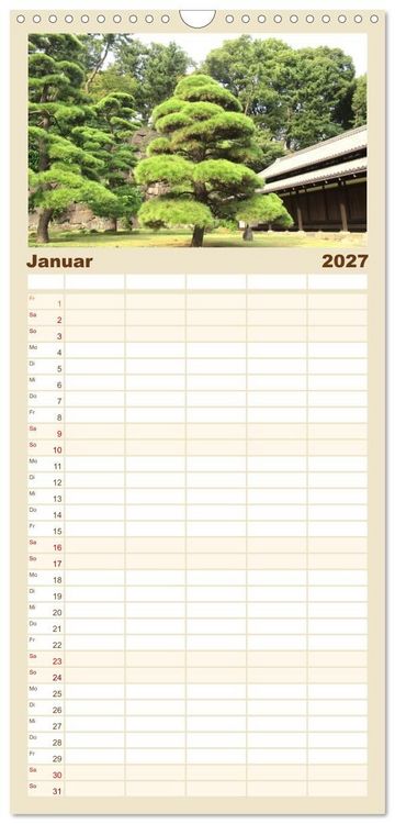 Produktbild: Familienplaner 2027 - Die Natur Japans mit 5 Spalten (Wandkalender, 21 x 45 cm) CALVENDO