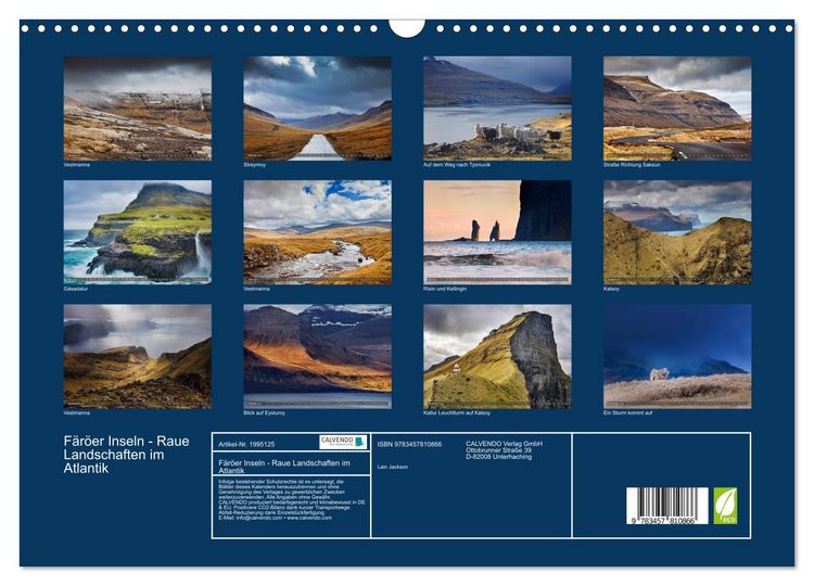 Produktbild: F&auml;r&ouml;er Inseln - Raue Landschaften im Atlantik (Wandkalender 2026 DIN A3 quer), CALVENDO Monatskalender