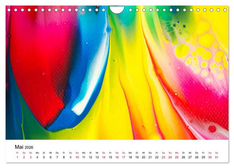 Produktbild: Acrylic Pouring - Faszinierende Farben und Formen (Wandkalender 2026 DIN A4 quer), CALVENDO Monatskalender