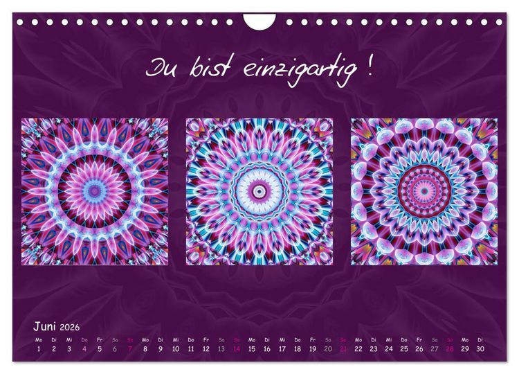 Produktbild: Mandala Trilogien (Wandkalender 2026 DIN A4 quer), CALVENDO Monatskalender